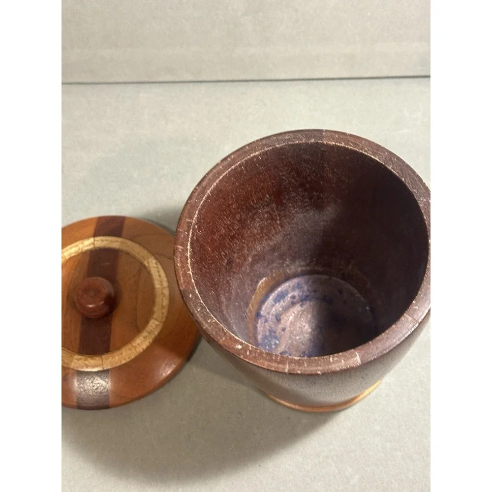 Vintage‎ Handcrafted Wooden Container With Lid